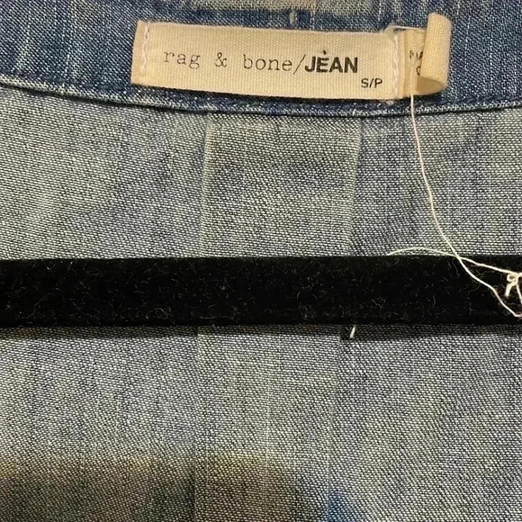 Rag and bone SS western stylish blue denim work casual lace front tunic blouse S - Picture 4 of 5